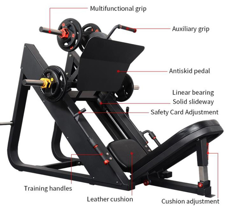 Лег Пресс Gym Equipment Средний загрузчик Сталь для фитнеса в помещении Физические упражнения